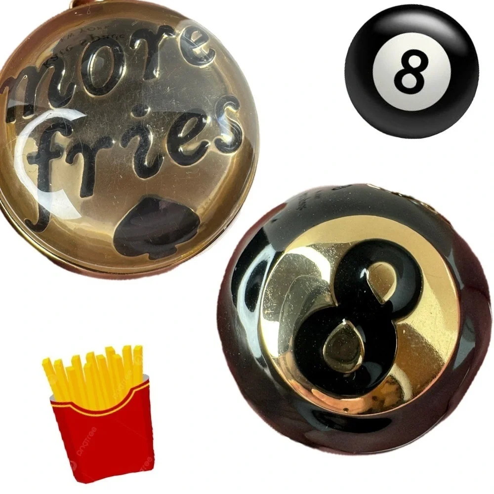 Kate Spade X Target Eight Ball Black & Gold Charm Fob Keychain